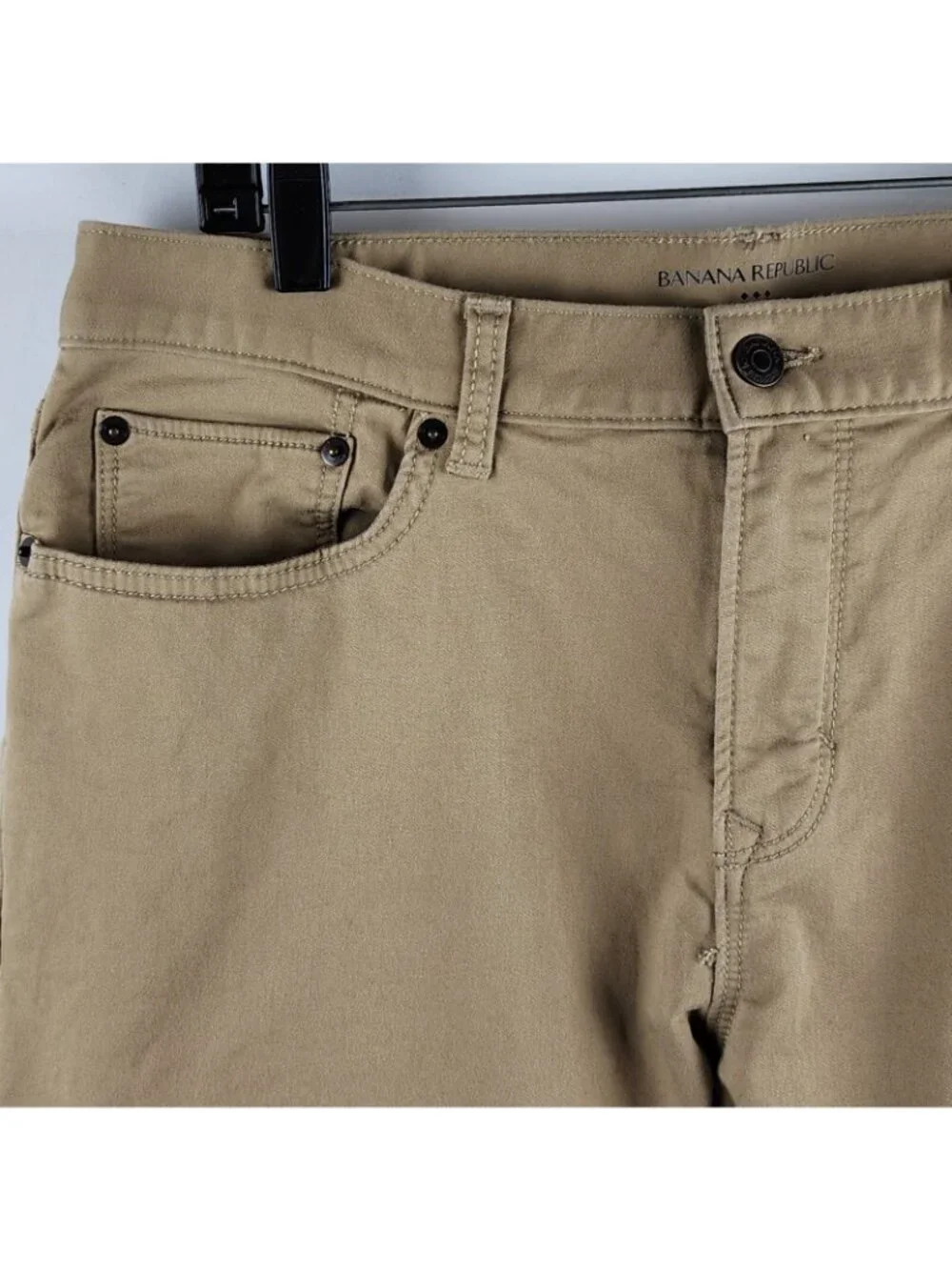 Banana Republic Pants Mens 33x33 The Traveler Workwear Khaki Slim Fit Tan